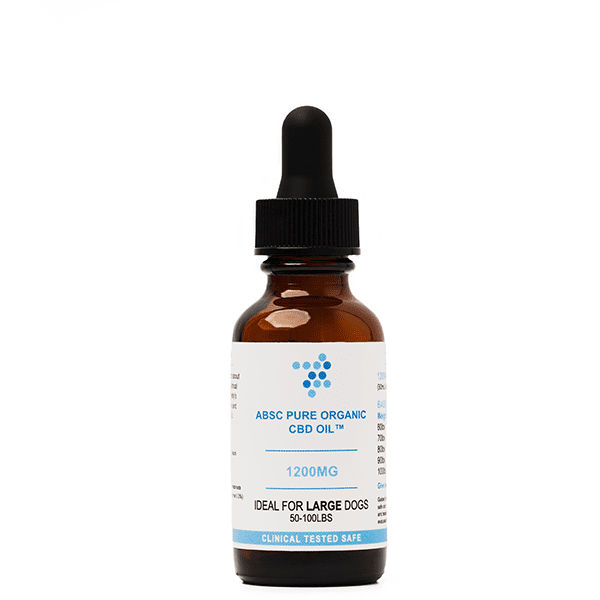 ABSC Organics 1200mg CBD oil bottle for large dogs