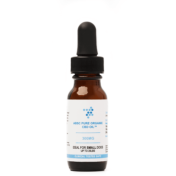 ABSC Organics 300mg CBD oil bottle for small dogs