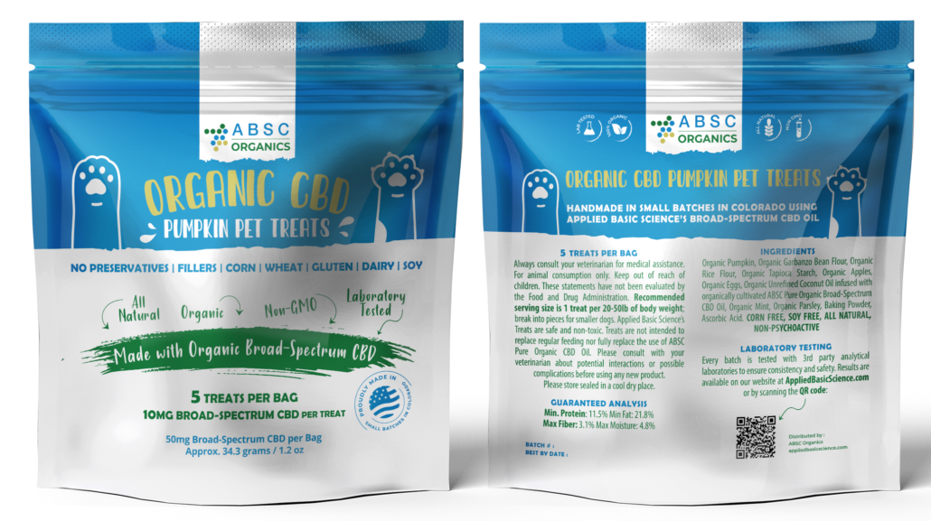 Packaging for Organic CBD Pumpkin Pet Treats 5 pack